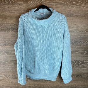 NWT BB Dakota/ Steve Madden Blue Cable Knit Sweater